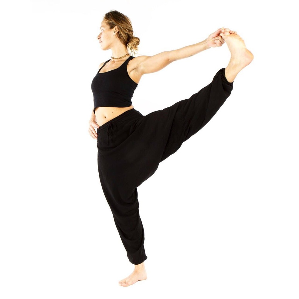 NEW Black Buddha Pants Harem Yoga Lounge Beach M